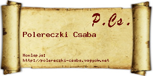 Polereczki Csaba névjegykártya