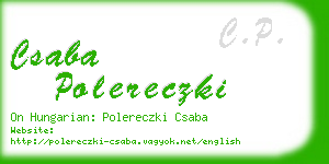 csaba polereczki business card